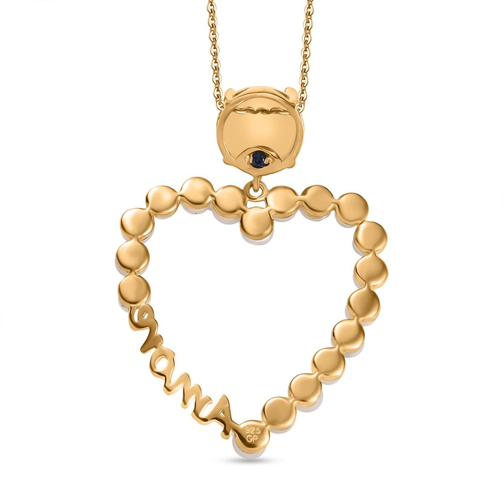 GP Amore Kollektion -Süßwasser Perle (8 mm) Anhänger mit Kette ca. 45 cm 925 Silber 750 Gelbgold Vermeil