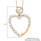 GP Amore Kollektion -Süßwasser Perle (8 mm) Anhänger mit Kette ca. 45 cm 925 Silber 750 Gelbgold Vermeil