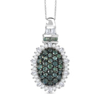 D'joy Alexandrit Anhänger mit Kette (ca. 50 cm), 925 Silber rhodiniert ca. 1.80 ct