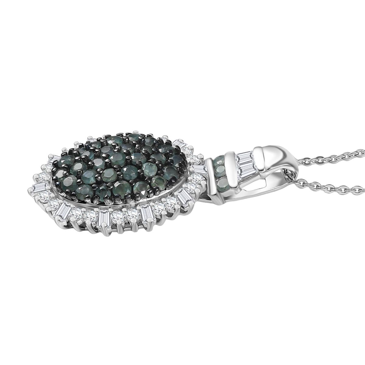 D'joy Alexandrit Anhänger mit Kette (ca. 50 cm), 925 Silber rhodiniert ca. 1.80 ct
