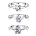 3er Set - D joy Moissanit Ring, 925 Silber rhodiniert (Größe 16) ca. 2,65 ct.