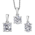 3er Set - Moissanit Anhänger, 925 Silber rhodiniert ca. 2.65 ct