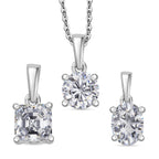 3er Set - Moissanit Anhänger, 925 Silber rhodiniert ca. 2.65 ct