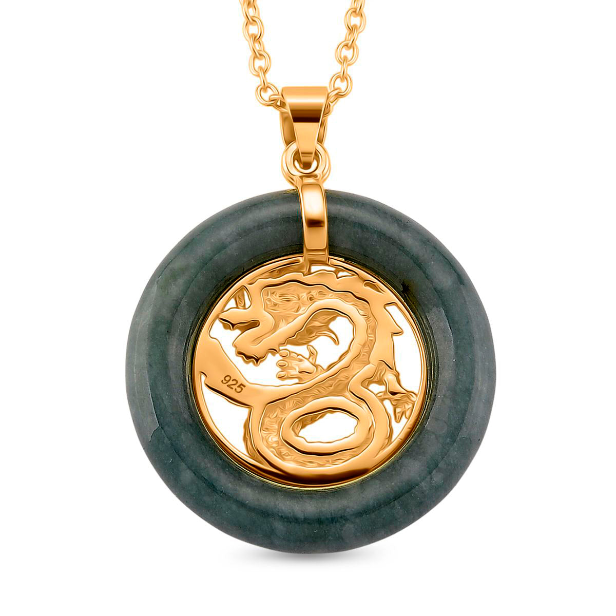 Natürlicher Olmek Jadeit Schmuckset 925 Silber vergoldet ca. 6,00 ct.