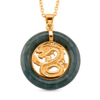 Natürlicher Olmek Jadeit Schmuckset 925 Silber vergoldet ca. 6,00 ct.