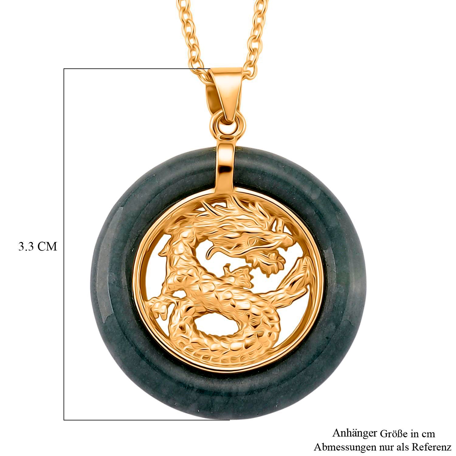 Natürlicher Olmek Jadeit Schmuckset 925 Silber vergoldet ca. 6,00 ct.