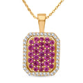 Rosa Saphir Schmuckset 925 Silber Gelbgold Vermeil ca. 1,89 ct.