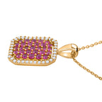 Rosa Saphir Schmuckset 925 Silber Gelbgold Vermeil ca. 1,89 ct.