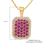 Rosa Saphir Schmuckset 925 Silber Gelbgold Vermeil ca. 1,89 ct.