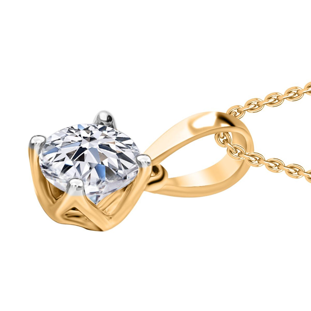 LUXURIANT DIAMOND - Lab Grown Diamant VS-EF SGL zertifiziert Schmuckset 925 Silber Gelbgold Vermeil ca. 0,50 ct.