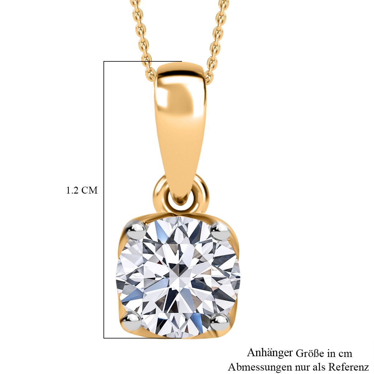 LUXURIANT DIAMOND - Lab Grown Diamant VS-EF SGL zertifiziert Schmuckset 925 Silber Gelbgold Vermeil ca. 0,50 ct.