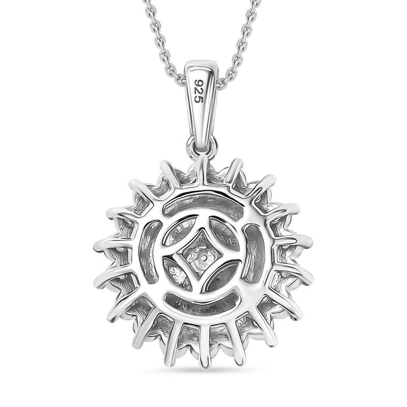 Pfirsich-Süßwasser Perle (8.5-9 mm), Weißer Zirkon Schmuckset ca. 50 cm 925 Silber rhodiniert