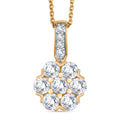Moissanit Anhänger mit 50cm Kette, 925 Silber vergoldet - 1,51 ct.