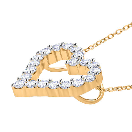 LUXURIANT DIAMOND - Lab Grown Diamant SI-GH Schmuckset 925 Silber Gelbgold Vermeil ca. 0,55 ct.
