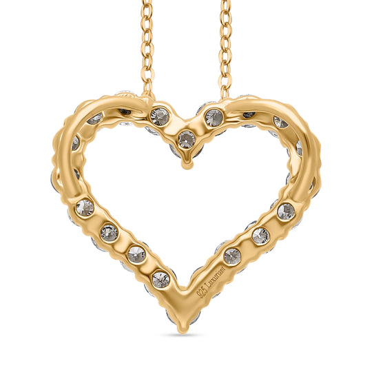 LUXURIANT DIAMOND - Lab Grown Diamant SI-GH Schmuckset 925 Silber Gelbgold Vermeil ca. 0,55 ct.