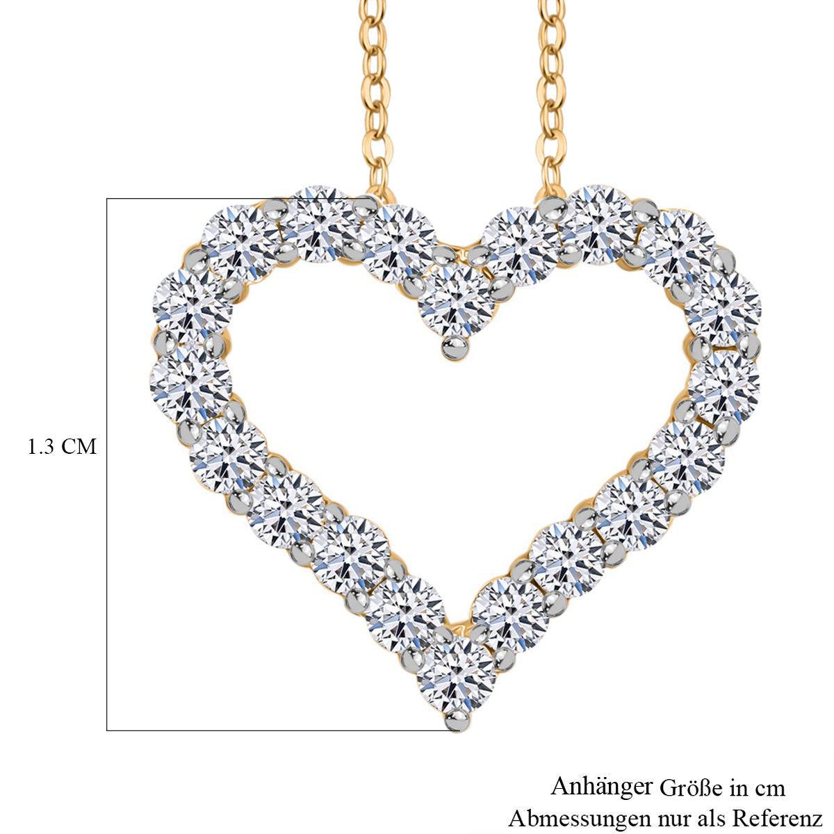LUXURIANT DIAMOND - Lab Grown Diamant SI-GH Schmuckset 925 Silber Gelbgold Vermeil ca. 0,55 ct.