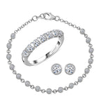 LUXURIANT DIAMOND - Lab Grown Diamant Schmuckset 925 Silber Rhodiniert (Größe 17) (10-15 Werktage Lieferzeit) ca. 2.75 ct