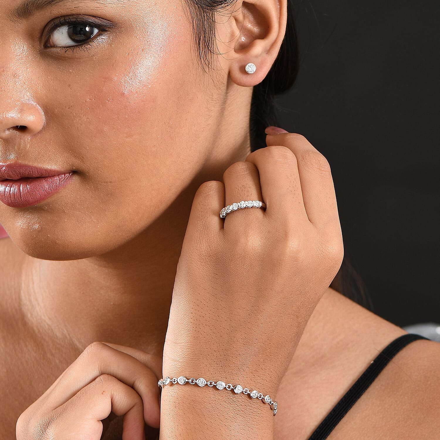 LUXURIANT DIAMOND - Lab Grown Diamant Schmuckset 925 Silber Rhodiniert (Größe 17) (10-15 Werktage Lieferzeit) ca. 2.75 ct