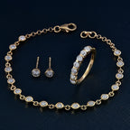 LUXURIANT DIAMOND - Lab Grown Diamant Schmuckset 925 Silber 750 Gelbgold vermeil (Größe 17) (10-15 Werktage Lieferzeit) ca. 2.75 ct
