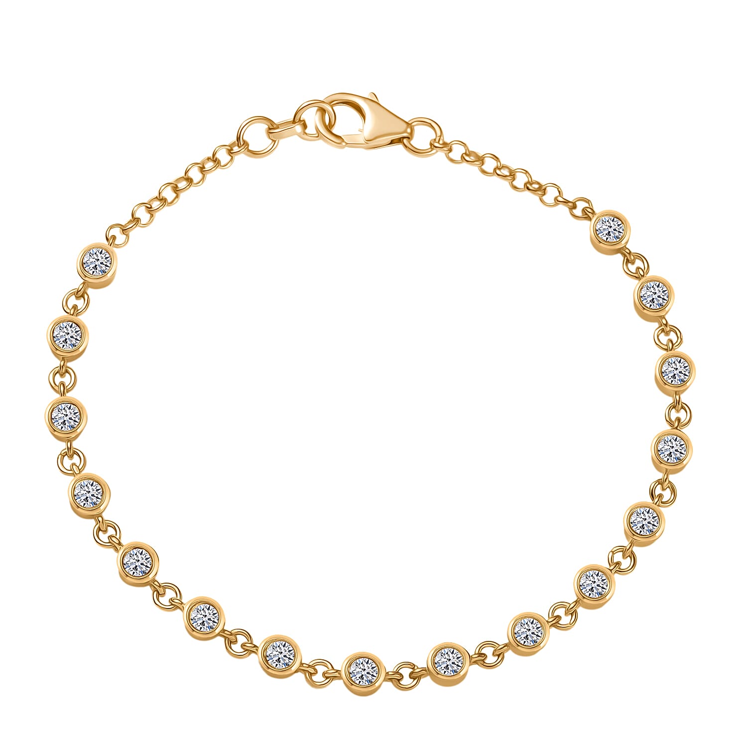 LUXURIANT DIAMOND - Lab Grown Diamant Schmuckset 925 Silber 750 Gelbgold vermeil (Größe 17) (10-15 Werktage Lieferzeit) ca. 2.75 ct