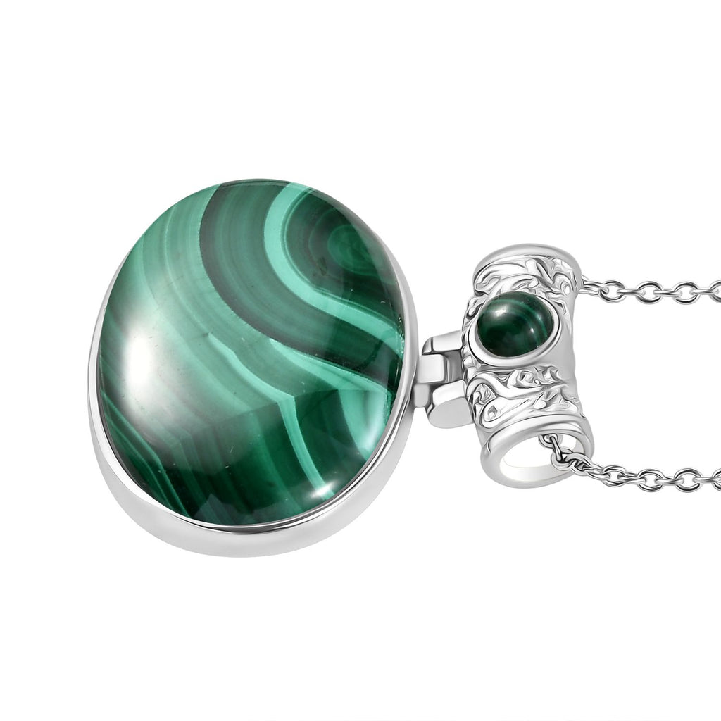 Malachit Schmuckset Edelstahl ca. 80.50 ct