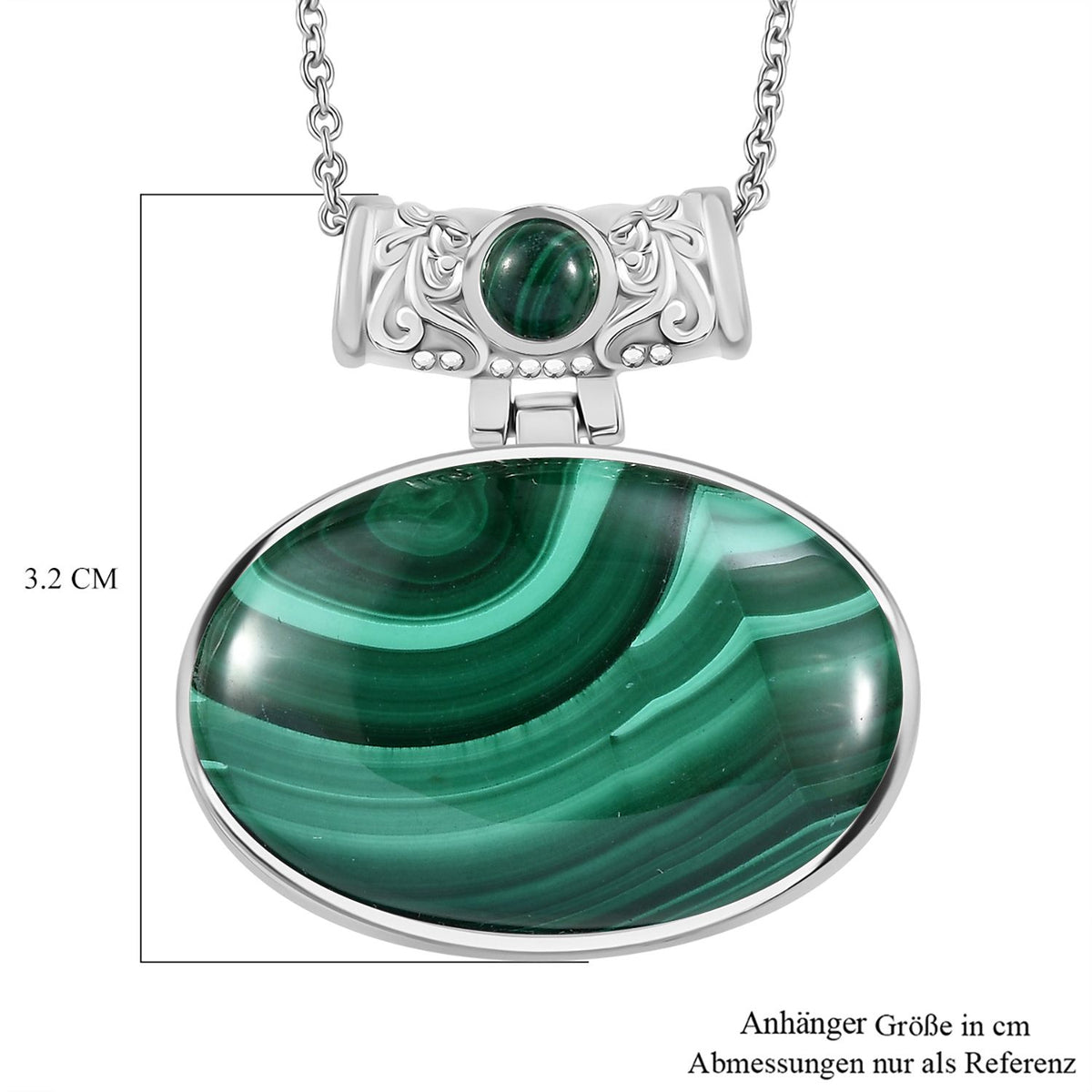 Malachit Schmuckset Edelstahl ca. 80.50 ct