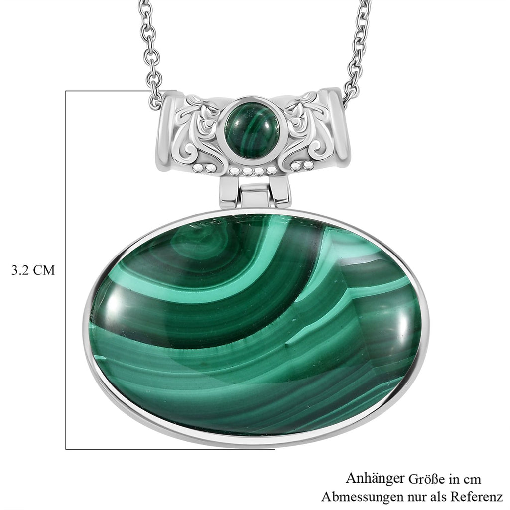 Malachit Schmuckset Edelstahl ca. 80.50 ct