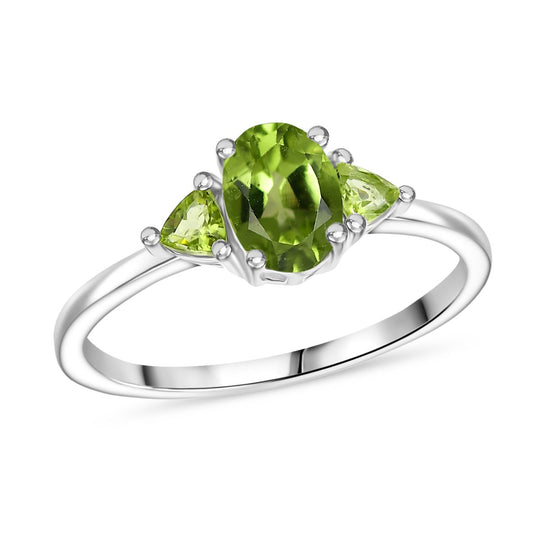 2er Set - Natürlicher Peridot Ring und Anhänger, Größe (17.00), 925 Silber ca. 2.24 ct