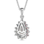 D'joy AAA Premium Malagasy Mondstein, Mehrfarbiger Saphir Cosmic Dewdrop Anhänger mit Kette ca. 50 cm, 925 Silber rhodiniert ca. 1.40 ct