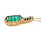 D'joy Pfau Quarz Triplette Anhänger mit Kette ca. 50 cm, 925 Silber 750 Gelbgold Vermeil ca. 10.04 ct