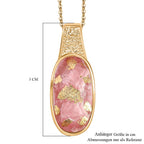 SHOPLC EXKLUSIV D joy Blattgold-Quarz Anhänger mit Kette, 925 Silber 750 Gelbgold Vermeil ca. 10.75 ct