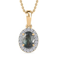 AAA Alexandrit, Weißer Diamant Anhänger mit Kette ca. 45 cm, 585 Gelb Gold ca. 1.50 ct