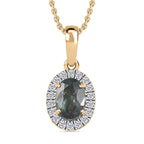 AAA Alexandrit, Weißer Diamant Anhänger mit Kette ca. 45 cm, 585 Gelb Gold ca. 1.50 ct
