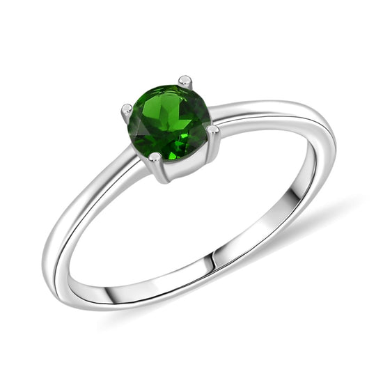 3er Set - D'Joy Natürlicher Chromdiopsid Ohrringe, Ring und Anhänger, 925 Silber rhodiniert (Größe 21) ca. 1.84 ct