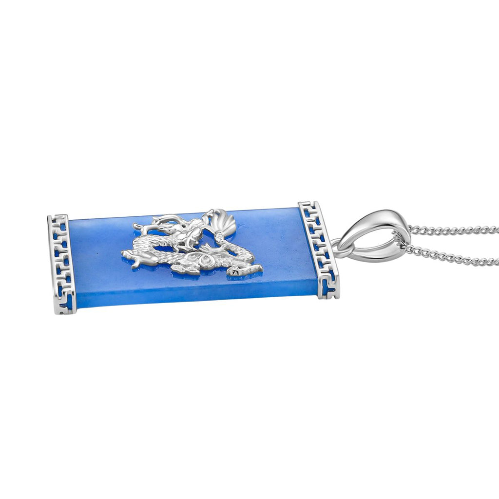 Blaue Jade Schmuckset 925 Silber platiniert, 925 Silber rhodiniert ca. 16.86 ct