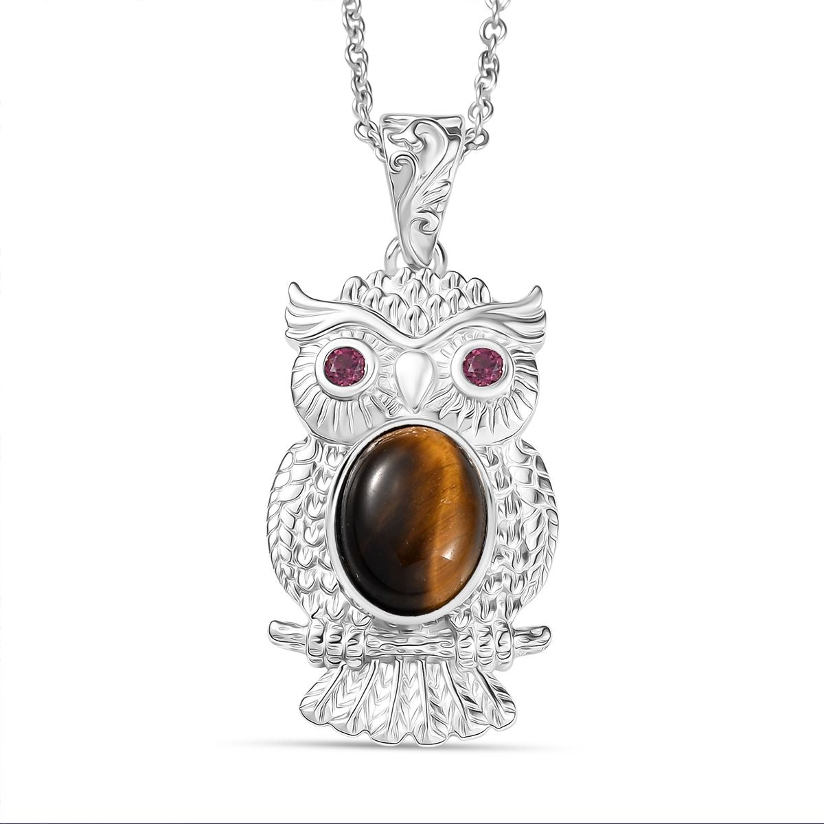 Tigerauge, Rhodolith Granat Schmuckset ca. 2.87 ct