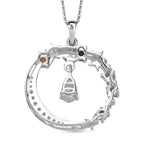 D'joy AAA Premium Malagasy Mondstein, Mehrfarbiger Saphir Starlight Whispers Anhänger mit Kette (ca. 50cm), 925 Silber platiniert und vergoldet ca. 1.21 ct