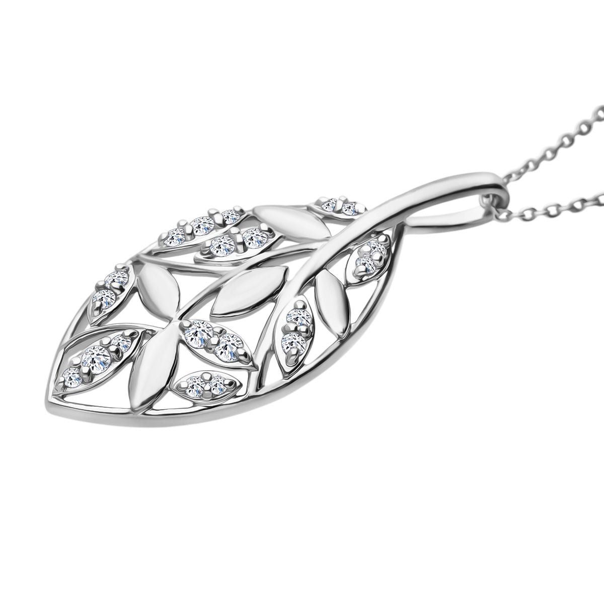 LUXURIANT DIAMOND - Lab Grown Diamant SI-GH Anhänger mit Kette, 925 Silber rhodiniert ca. 0.25 ct
