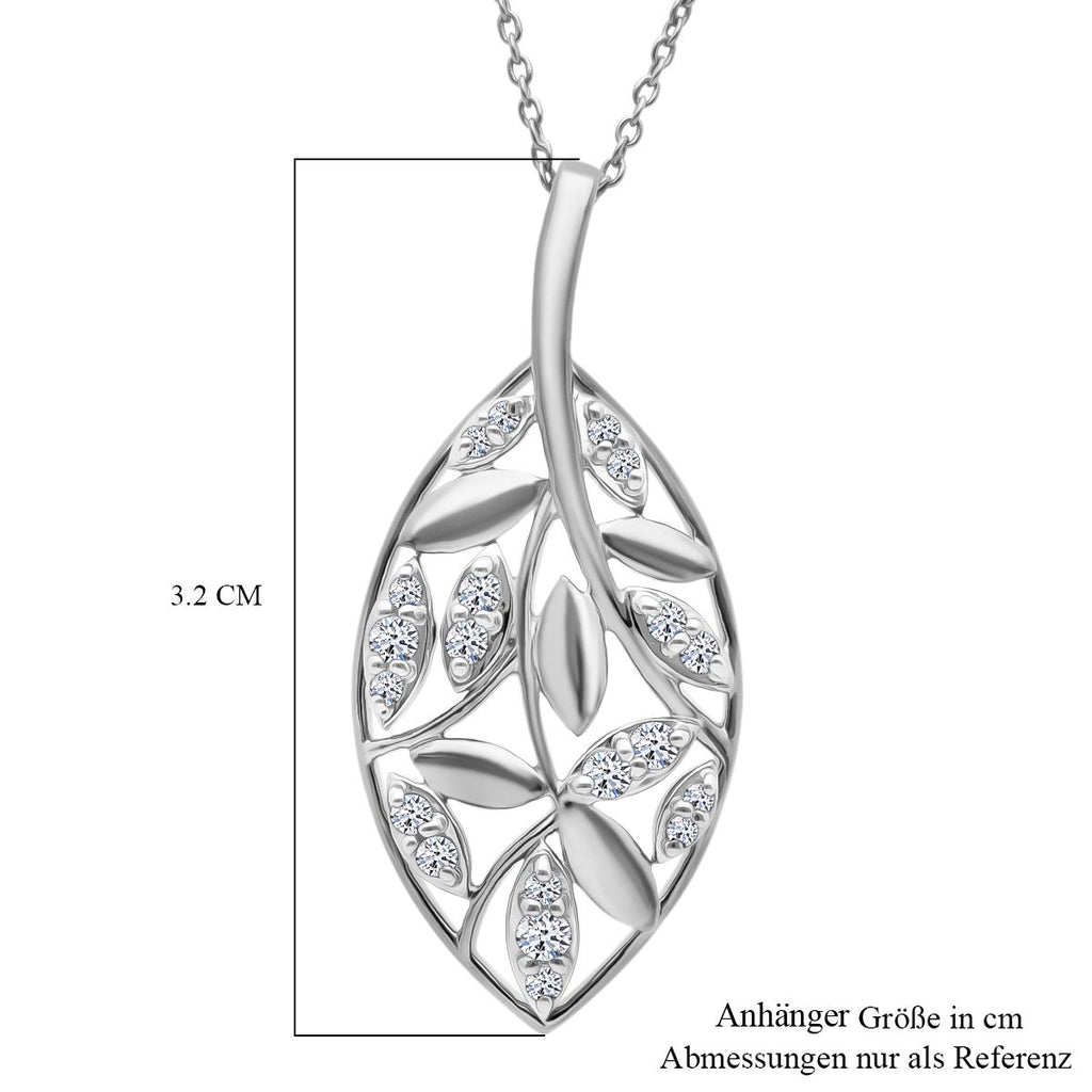 LUXURIANT DIAMOND - Lab Grown Diamant SI-GH Anhänger mit Kette, 925 Silber rhodiniert ca. 0.25 ct