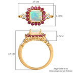 D'Joy äthiopisches Welo Opal, Niassa Rubin und Moissanit Schmuckset