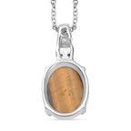 Tigerauge, Citrin Schmuckset Edelstahl ca. 11.10 ct