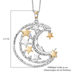 GP Celestial Dream - Weißer Zirkon Anhänger mit Kette ca. 50 cm, 925 Silber platiniert und vergoldet ca. 0.41 ct