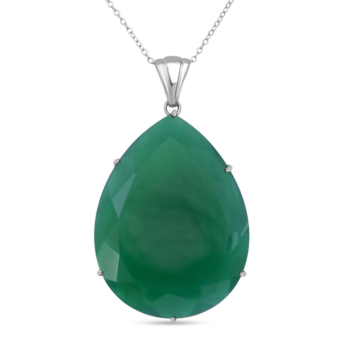 Verde Onyx Schmuckset 925 Silber rhodiniert ca. 51,70 ct.