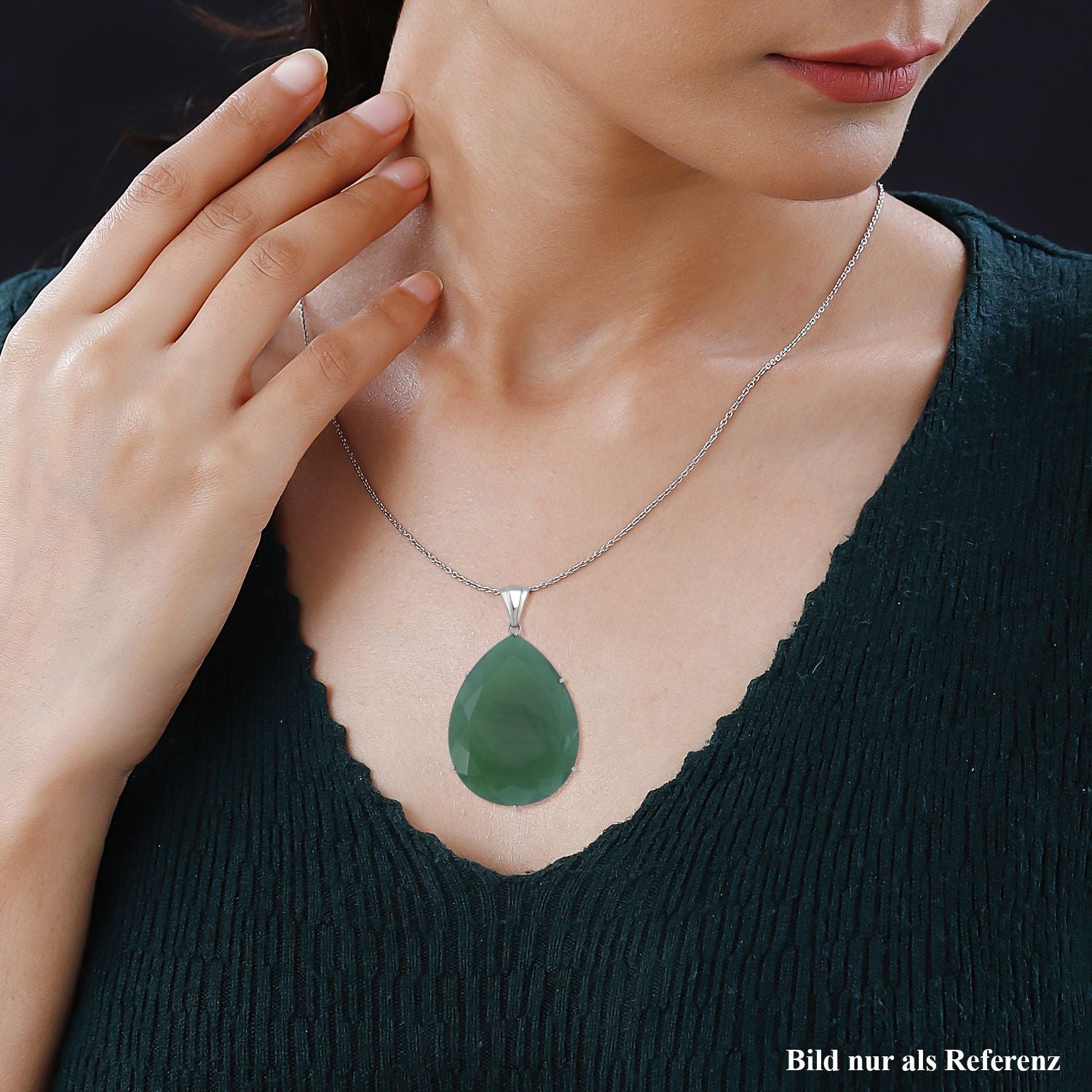 Verde Onyx Schmuckset 925 Silber rhodiniert ca. 51,70 ct.