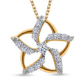 LUXURIANT DIAMOND - Lab Grown Diamant SI-GH SGL zertifiziert Anhänget mit Kette (ca. 50cm), 925 Silber 750 Gelbgold Vermeil ca. 0.50 ct