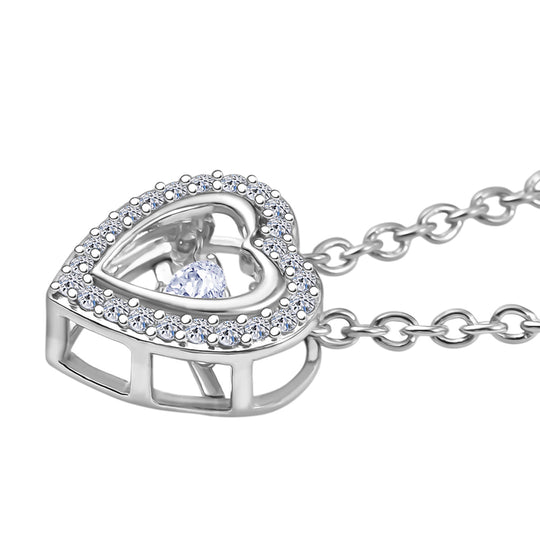 LUXURIANT SI-GH Labor Diamant Anhänger mit 45cm Kette, 925 Silber rhodiniert - 0,25 ct.