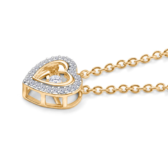 LUXURIANT SI-GH Labor Diamant Anhänger mit 45cm Kette, 925 Silber rhodiniert - 0,25 ct.