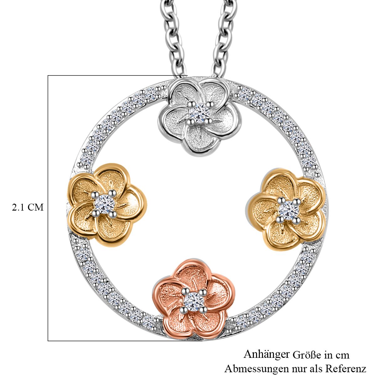 LUXURIANT DIAMOND - Lab Grown Diamant SI-GH Schmuckset 925 Silber rhodiniert ca. 0.25 ct