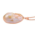 AAA Mehrfarbige-Süßwasser-Barockperle Anhänger mit Kette, ca. 50 cm, 925 Silber rosévergoldet
