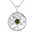 Natürlicher Chromdiopsid und Moissanit Anhänger mit 50cm Kette - 1 ct.